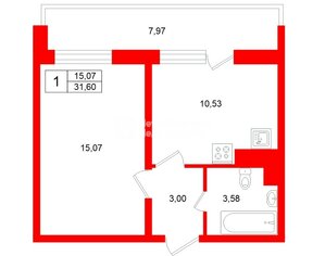 1-комн. кв. 31.6 м² 10/25 этаж