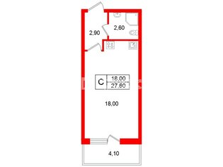 Студия 23.5 м² 1/13 этаж
