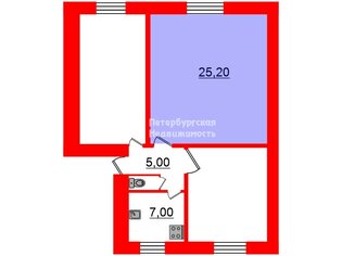 Комната 25.2 м² в 3-комн. кв. 2/3 этаж