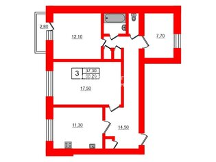 3-комн. кв. 68.2 м² 2/5 этаж