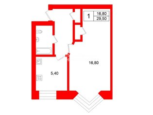 1-комн. кв. 29.5 м² 4/5 этаж
