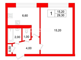1-комн. кв. 29.3 м² 2/9 этаж