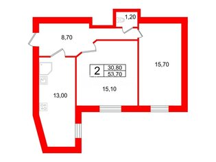 2-комн. кв. 53.7 м² 6/7 этаж