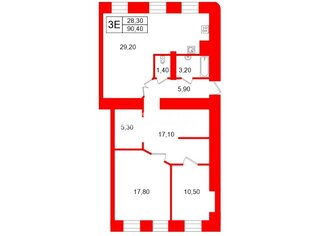  Квартира 90.4 кв.м. у метро Площадь Восстания