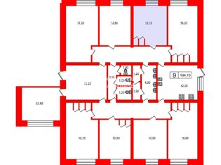 Комната 12.1 м² в 8-комн. кв. 9/9 этаж