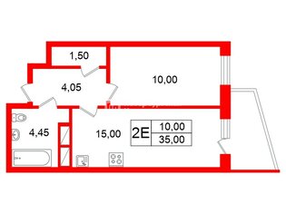1-комн. кв. 35 м² 23/23 этаж