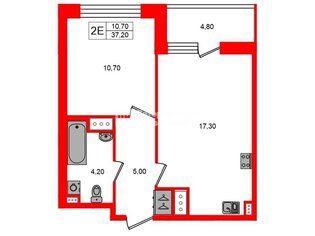 1-комн. кв. 37.2 м² 8/14 этаж