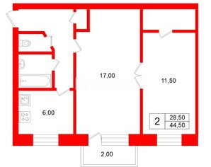2-комн. кв. 44.5 м² 3/5 этаж