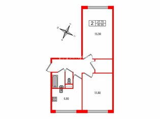 2-комн. кв. 45.9 м² 2/5 этаж