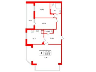 4-комн. кв. 118.4 м² 20/24 этаж