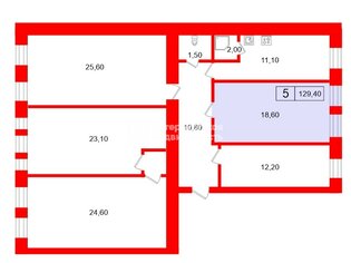  Квартира 129.4 кв.м. у метро Выборгская