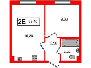 1-комн. кв. 32.4 м² 1/8 этаж