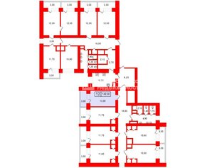 Комната 13 м² в 6-комн. кв. 4/12 этаж