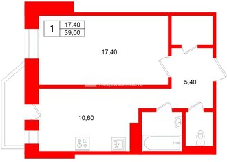 1-комн. кв. 39 м² 7/16 этаж
