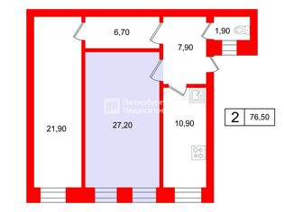Комната 27 м² в 2-комн. кв. 1/5 этаж