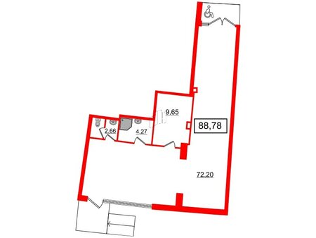 Помещение в ЖК Морская набережная, 86.8 м², 1 этаж