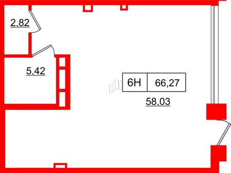 Помещение в ЖК Акцент, 68.9 м², 1 этаж Помещение в ЖК Акцент, 68.9 м², 1 этаж