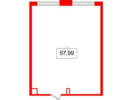 Помещение в ЖК Ladozhsky Avenir, 57.99 м², 2 этаж