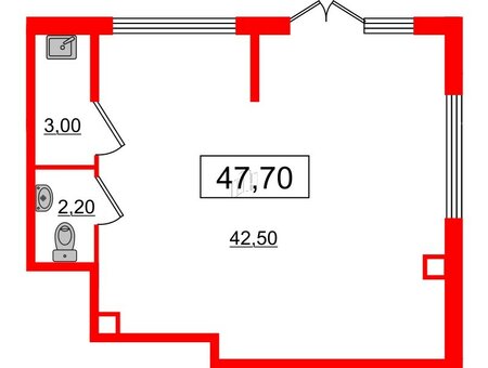 Помещение в ЖК Парадный ансамбль, 47.7 м², 1 этаж