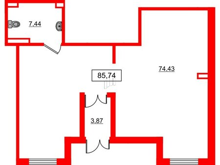 Помещение в ЖК ЦДС Parkolovo, 85.74 м², 1 этаж