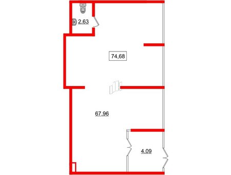 Помещение в ЖК ЦДС Новые Горизонты - 2, 74.68 м², 1 этаж Помещение в ЖК ЦДС Новые Горизонты - 2, 74.68 м², 1 этаж