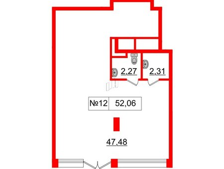 Помещение в ЖК Прайм Приморский, 51.8 м², 1 этаж Помещение в ЖК Прайм Приморский, 51.8 м², 1 этаж