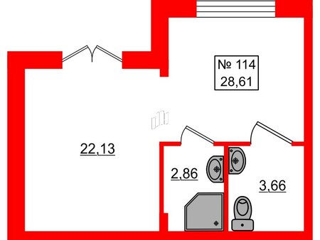 Помещение в ЖК Верево Сити, 28.61 м², 1 этаж