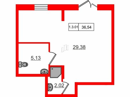 Помещение в ЖК Аннино сити, 36.54 м², 1 этаж Помещение в ЖК Аннино сити, 36.54 м², 1 этаж