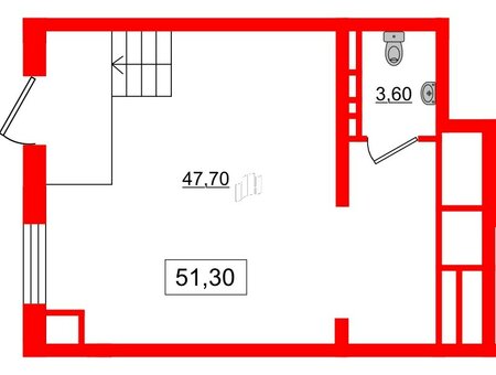 Помещение в ЖК ID Park Pobedy, 51.3 м², 1 этаж