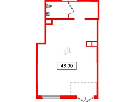 Помещение в ЖК Аквилон Янино, 48.9 м², 1 этаж