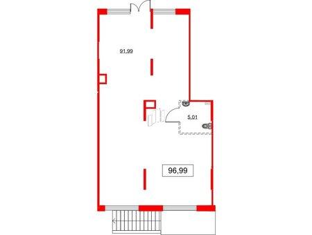 Помещение в ЖК Аквилон All in 3.0, 96.99 м², 1 этаж