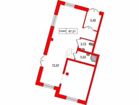 Помещение в ЖК Счастье 2.0, 87.21 м², 1 этаж