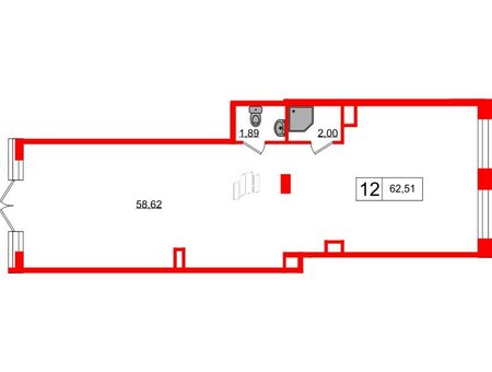 Помещение в ЖК Универ Сити, 63.9 м², 1 этаж
