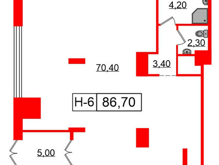 Помещение в ЖК VIDI, 86.7 м², 1 этаж