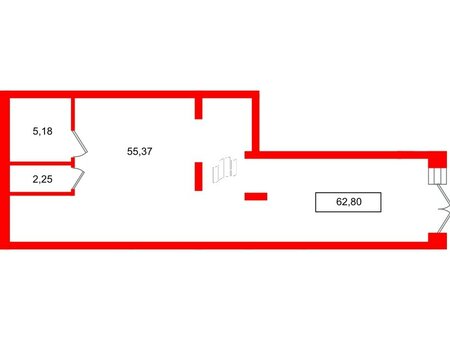 Помещение в ЖК NEWПИТЕР, 62.8 м², 1 этаж