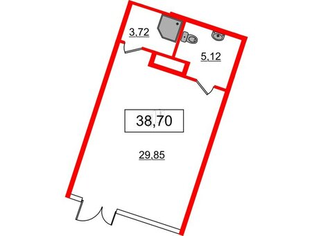 Помещение в ЖК Квартал Лаголово, 38.7 м², 1 этаж
