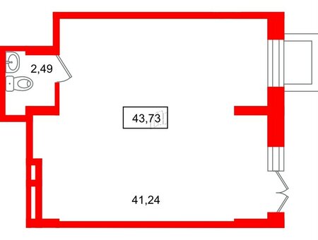 Помещение в ЖК Рождественский квартал, 43.73 м², 1 этаж