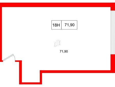 Помещение в ЖК Вертикаль на Московской (корп.1)., 71.9 м², 2 этаж