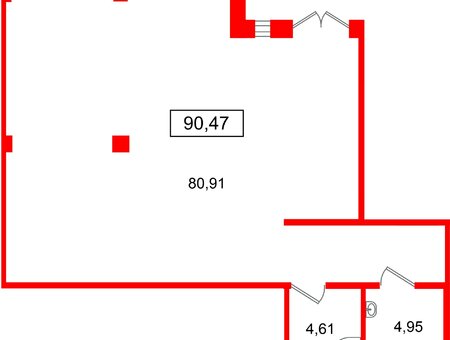 Помещение в ЖК Квартал Уютный, 90.47 м², 1 этаж