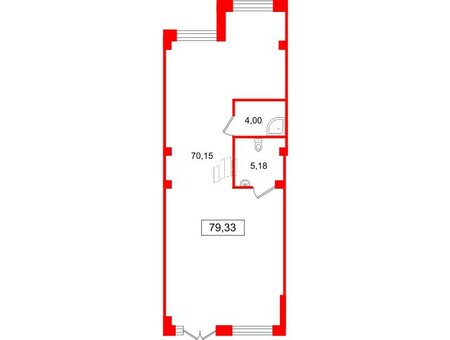Помещение в ЖК Квартал Уютный, 79.33 м², 1 этаж