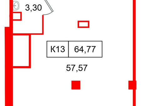 Помещение в ЖК Дом на Курской, 64.77 м², 1 этаж