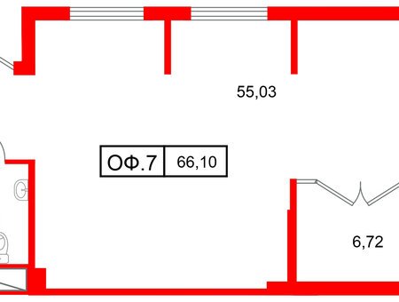 Помещение в ЖК Расцветай в Янино, 66.1 м², 1 этаж Помещение в ЖК Расцветай в Янино, 66.1 м², 1 этаж