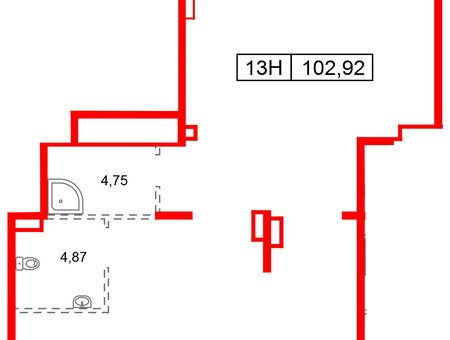 Помещение в ЖК Квартал Торики, 102.92 м², 1 этаж Помещение в ЖК Квартал Торики, 102.92 м², 1 этаж