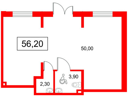 Помещение в ЖК Пулково Lake., 56.2 м², 1 этаж