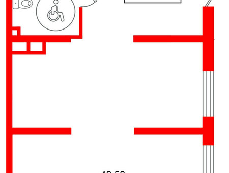 Помещение в ЖК Октябрьская набережная, 54.9 м², 1 этаж