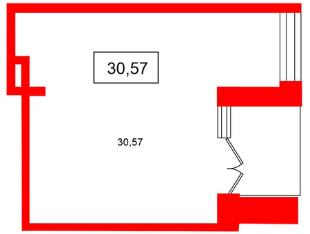 Помещение в ЖК Аквилон VERBA, 30.57 м², 1 этаж Помещение в ЖК Аквилон VERBA, 30.57 м², 1 этаж