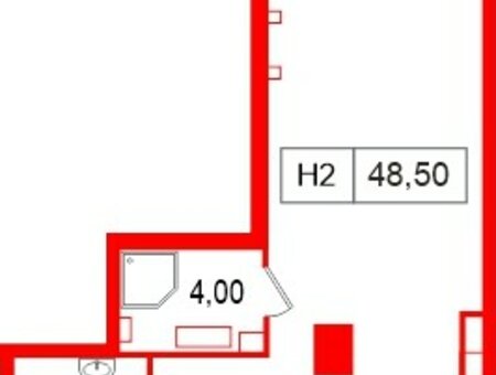 Помещение в ЖК Авенир Индастриал, 48.5 м², 1 этаж
