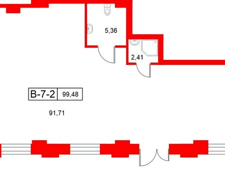 Помещение в ЖК Авеню Апарт Пулково, 99.48 м², 1 этаж Помещение в ЖК Авеню Апарт Пулково, 99.48 м², 1 этаж