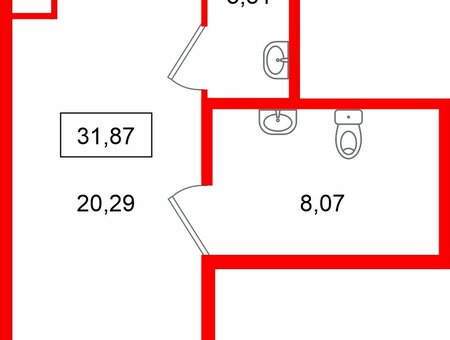 Помещение в ЖК Борский, 31.87 м², 1 этаж