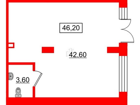 Аренда помещения 46.2 м²